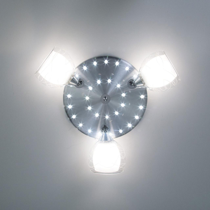 CL158132 Самба+LED Алюм+Хром Св-к Люстра Люстра на 3 и более ламп  CL158132