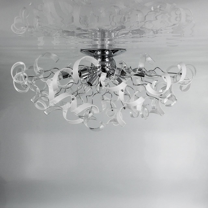 CL222191 Рандом Хром+Прозр+Бел Св-к Люстра Люстра потолочная  CL222191
