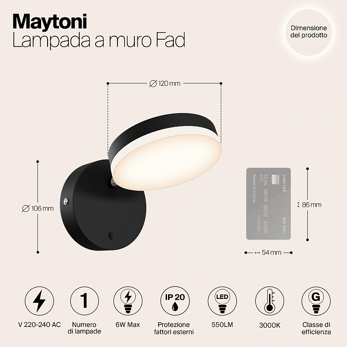 Бра светодиодное Maytoni MOD070WL-L8B3K