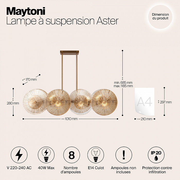 Светильник большой Maytoni MOD007PL-08G1