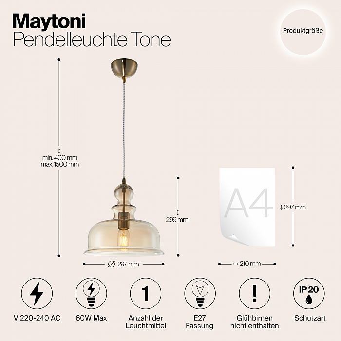 Светильник одинарный Maytoni P001PL-01BZ