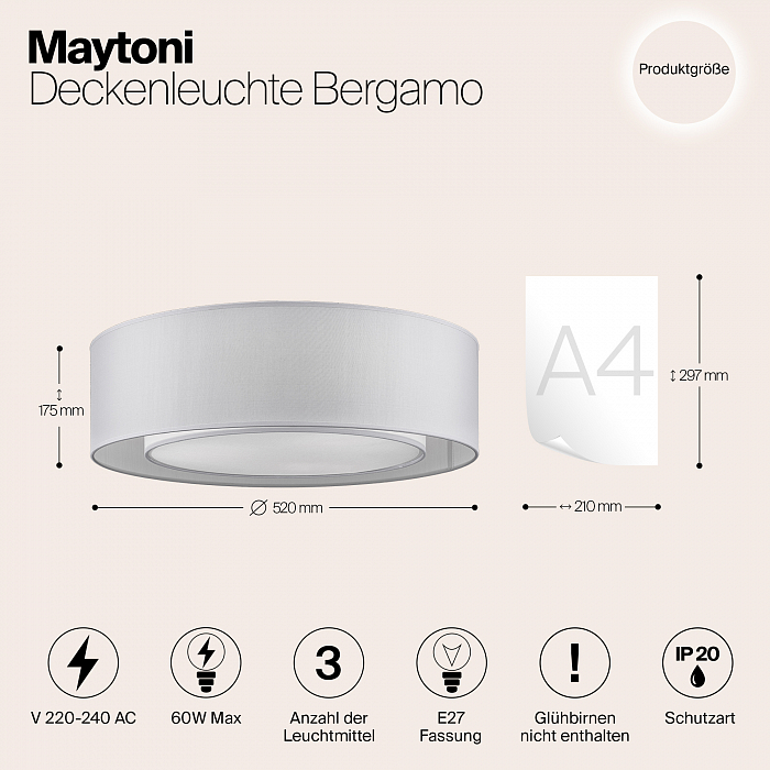 Светильник потолочная Maytoni MOD617CL-04GR