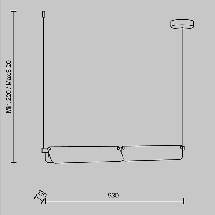 Светильник Maytoni MOD296PL-L20BS3K