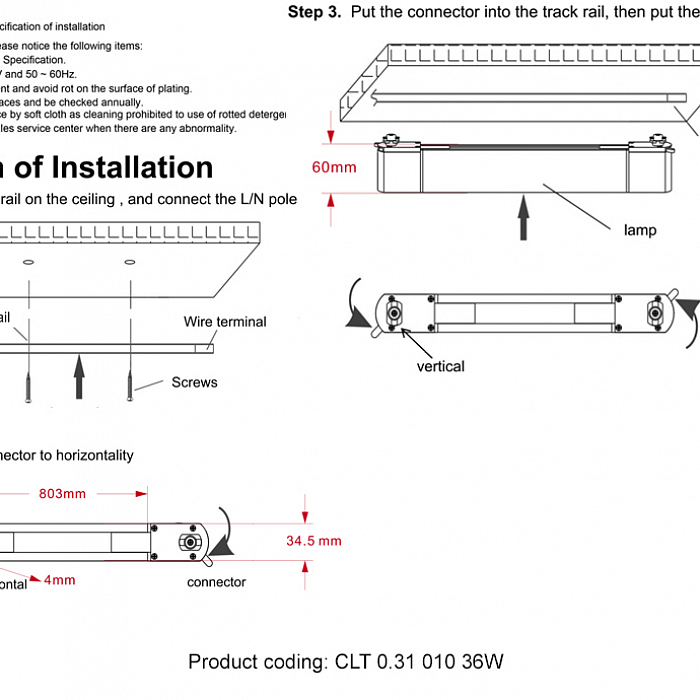 Светильник Crystal Lux CLT 0.31 010 36W BL M4000К