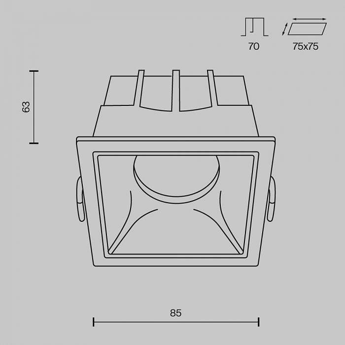 Светильник встраиваемый Technical DL043-01-15W3K-SQ-WB