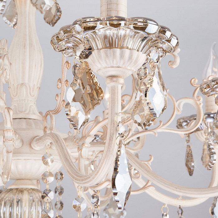 Люстра подвесная Eurosvet 3281/8 белый с золотом / тонированный хрусталь