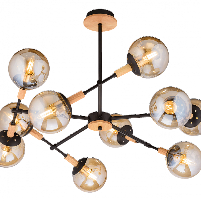 Люстра Sfera Sveta 4900/10 BK+WOOD