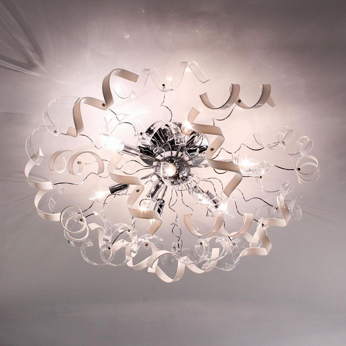 CL222191 Рандом Хром+Прозр+Бел Св-к Люстра Люстра потолочная  CL222191
