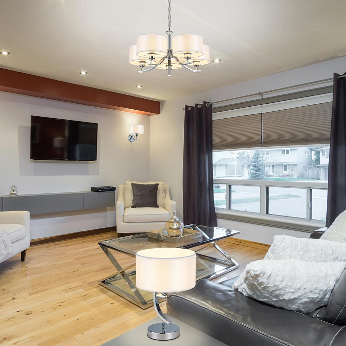 CL466810 Эвита Хром+Белый Св-к Настольный Настольная лампа интерьерная  CL466810