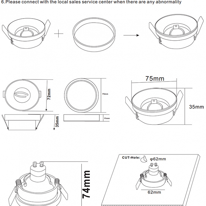 Светильник Crystal Lux CLT RING 044C WH