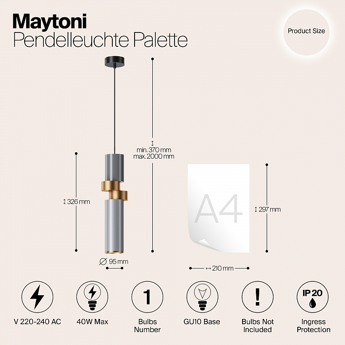 Светильник одинарный Maytoni MOD303PL-01CFL2