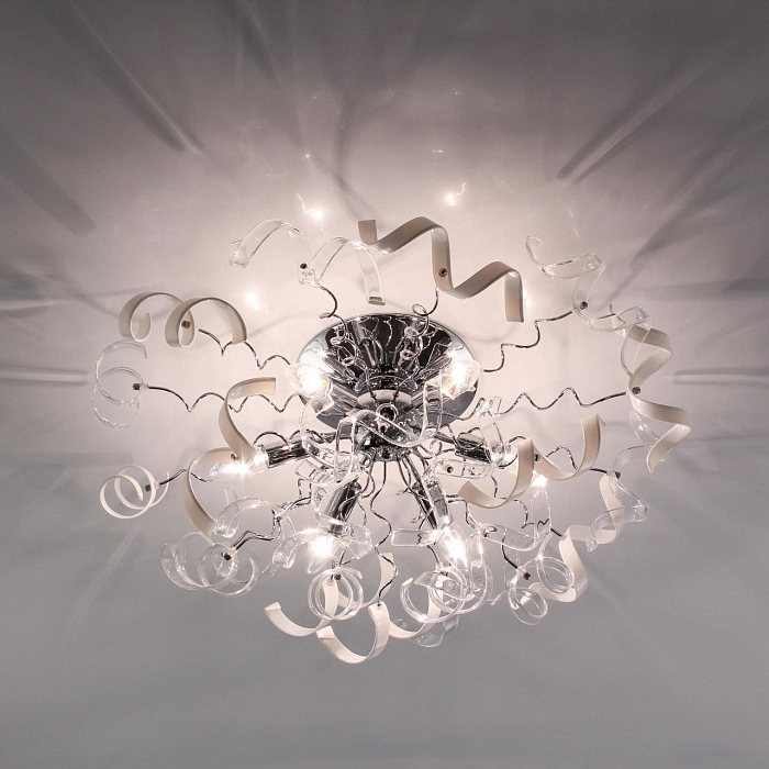 CL222161 Рандом Хром+Прозр+Бел Св-к Люстра Люстра потолочная  CL222161