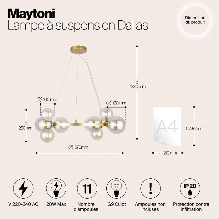 Светильник большой Maytoni MOD545PL-11G