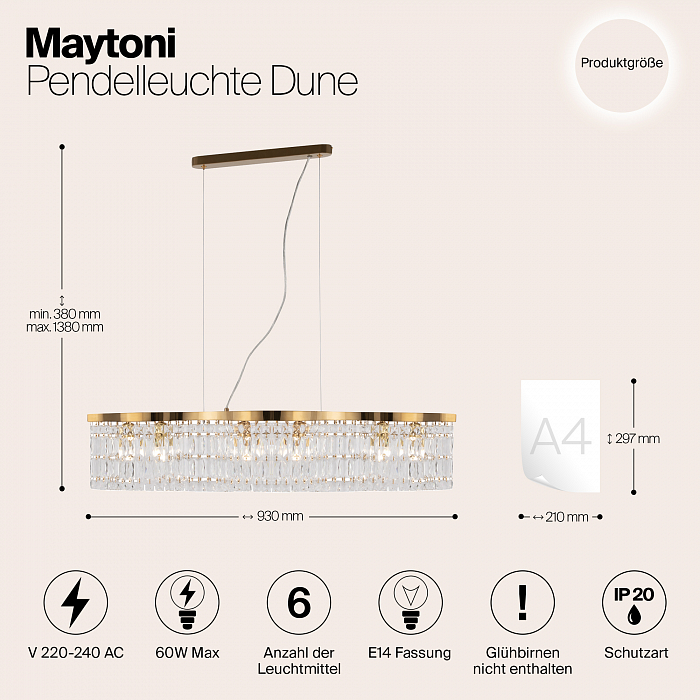Светильник большой Maytoni DIA005PL-06G