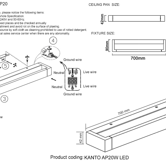Crystal Lux KANTO AP20W LED WH