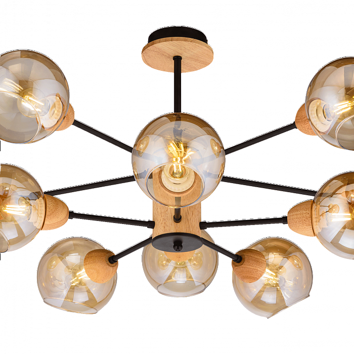 Люстра Sfera Sveta 4642/10 BK+WOOD