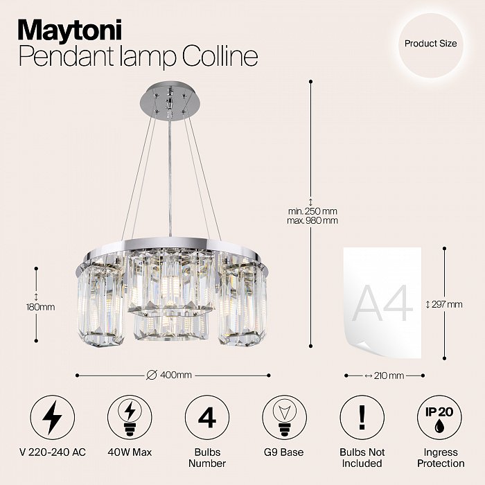 Светильник подвесная Maytoni MOD083PL-04CH