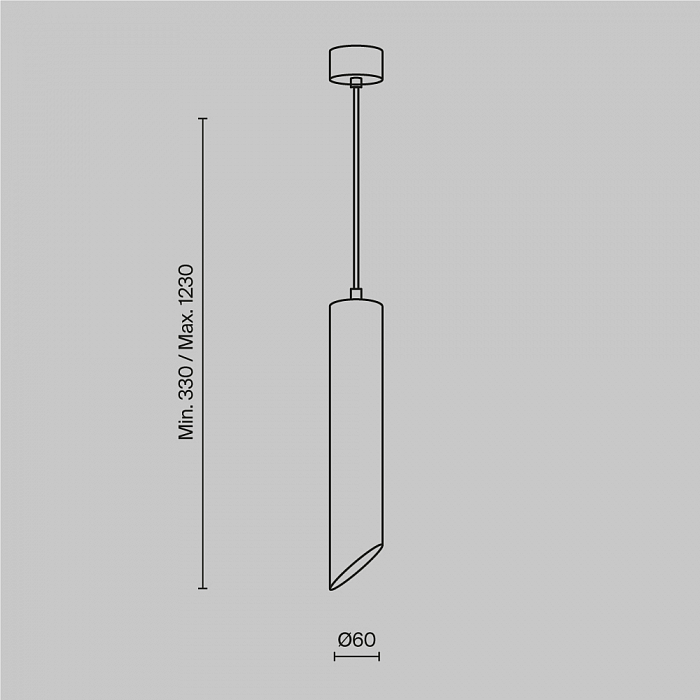 Светильник одинарный Technical P044PL-01-30GU10-B