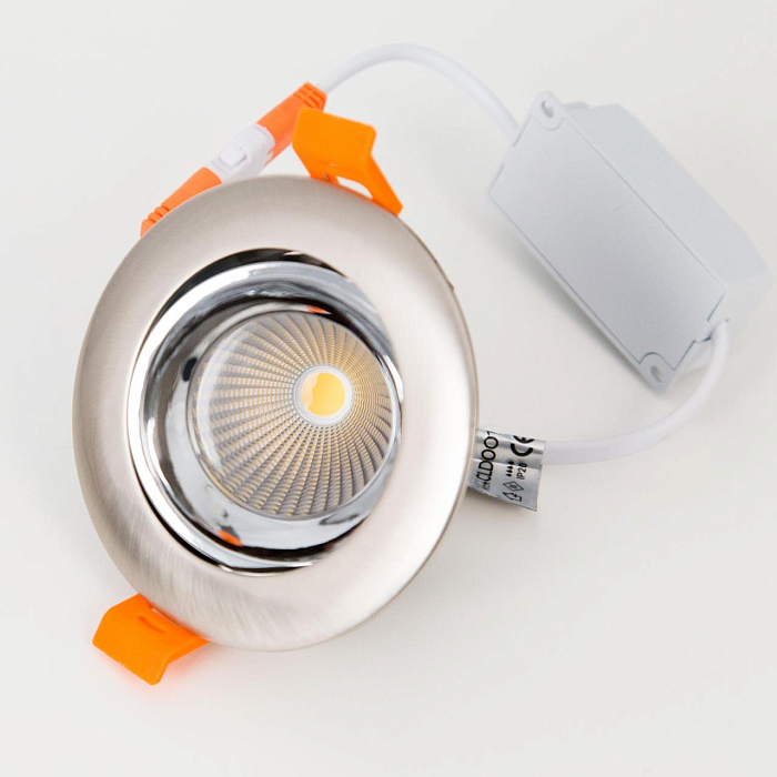 CLD001NW5 Альфа ХромМат+Хром Св-к Встр. LED 7W*3500K Светильник  CLD001NW5