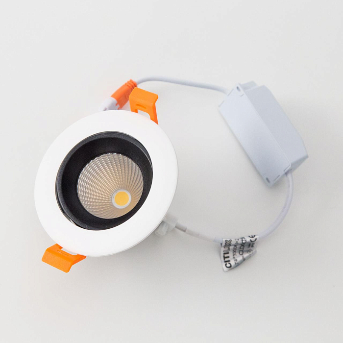 CLD001NW4 Альфа Бел+Черный Св-к Встр. LED 7W*3500K Светильник  CLD001NW4