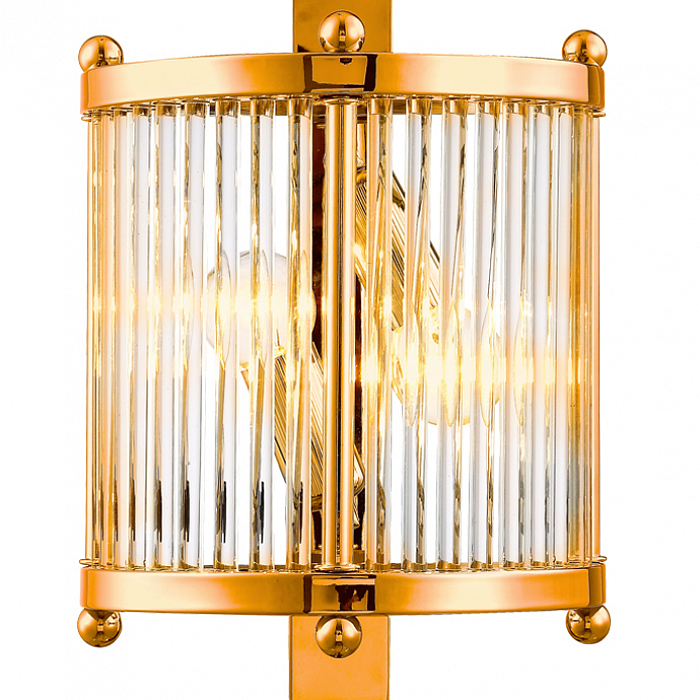Бра на 2 лампы Crystal Lux TADEO AP2 GOLD/TRANSPARENTE
