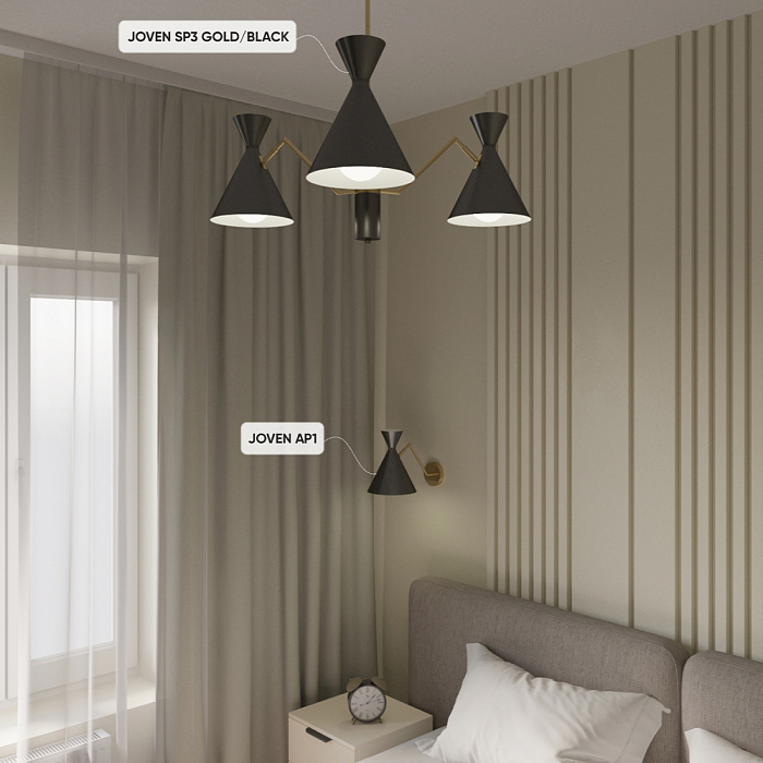 Бра на 1 лампу Crystal Lux JOVEN AP1 GOLD/BLACK