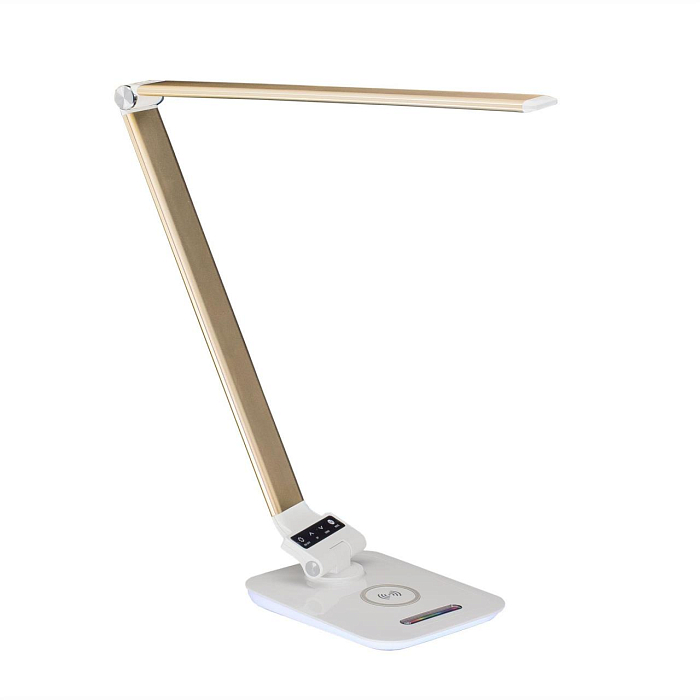CL803012 Ньютон Бел-Золотой, RGB+USB+Qi Настольная лампа для школьников  CL803012