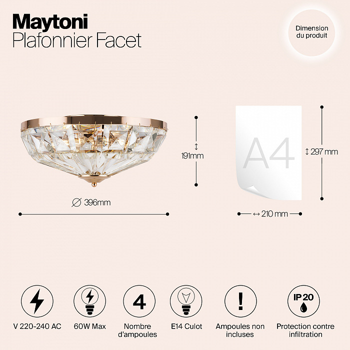 Светильник потолочная Maytoni MOD094CL-04G