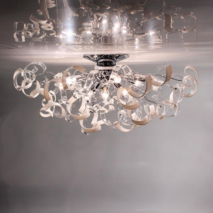 CL222191 Рандом Хром+Прозр+Бел Св-к Люстра Люстра потолочная  CL222191