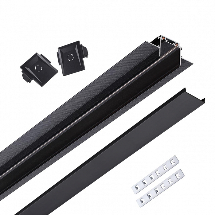 135199 SHINO NT23 172 черный Низковольтный шинопровод для встраиваемого монтажа в ГКЛ 2м IP20 48V SMAL NOVOTECH 135199