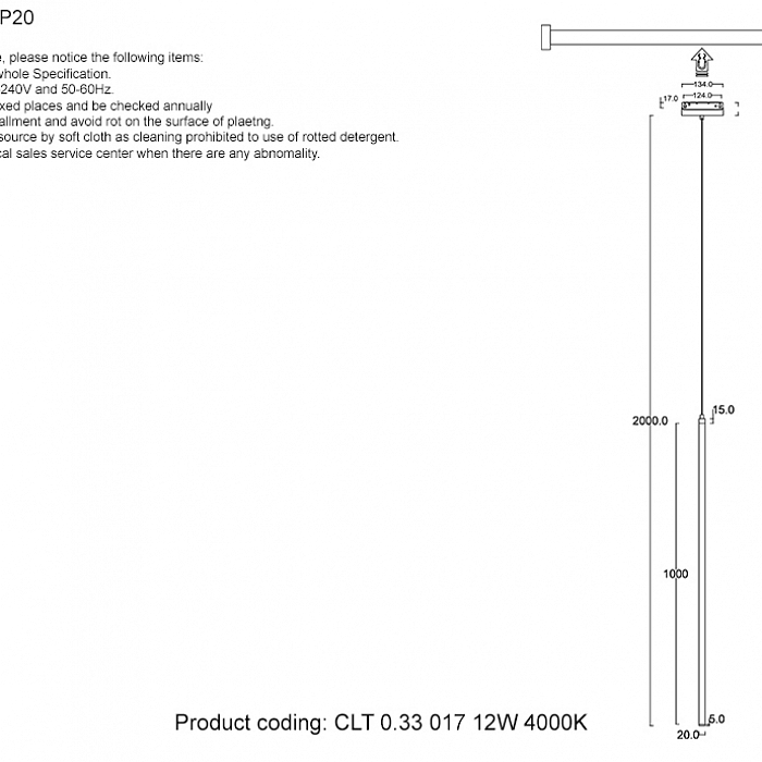 Светильник Crystal Lux CLT 0.33 017 12W BL 4000K