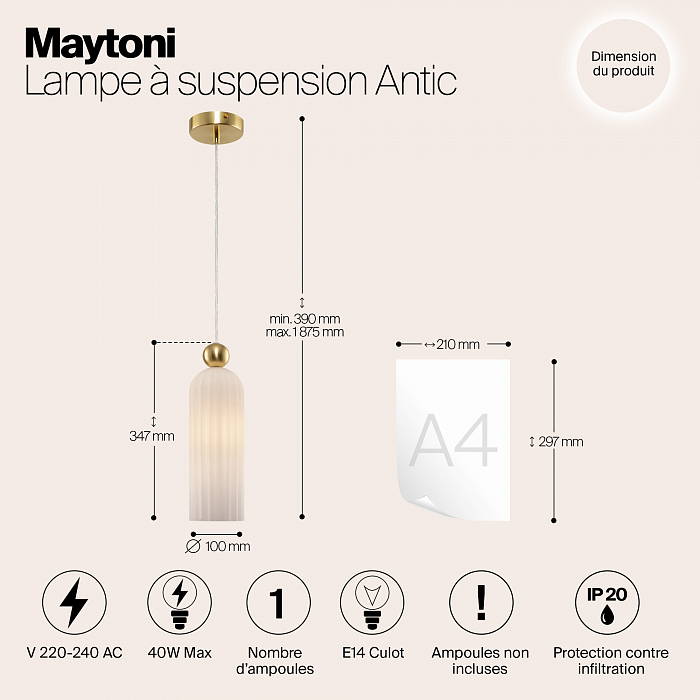 Светильник одинарный Maytoni MOD302PL-01W