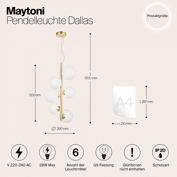 Светильник большой Maytoni MOD545PL-06BS