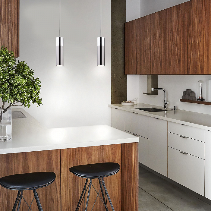 Люстра одинарный Eurosvet 50135/1 LED хром/черный жемчуг