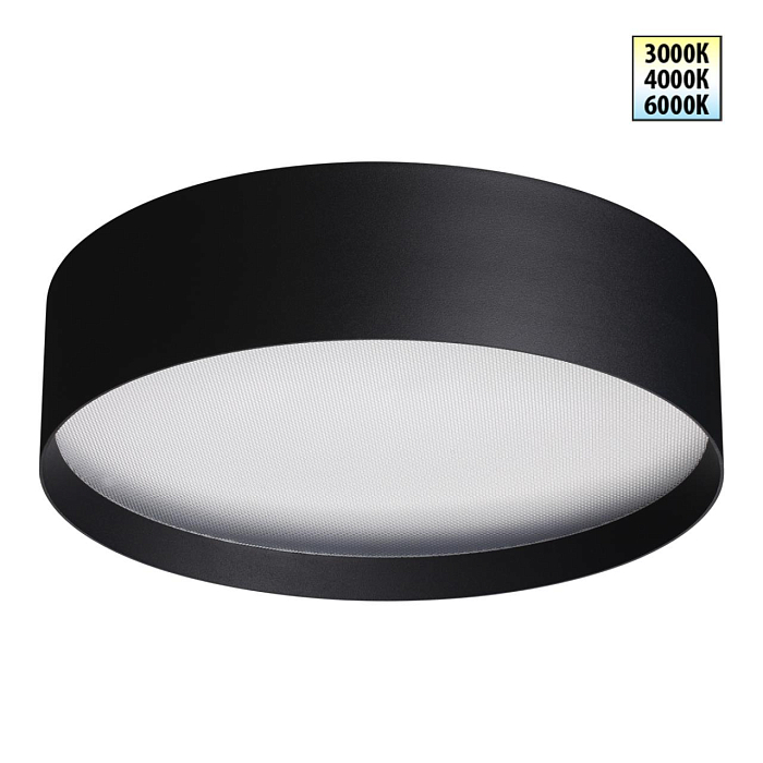 359601 OVER NT25 000 черный Светильник накладной светодиодный с переключ. цв. температуры IP20 LED 36W 220-240V 3000К\4000К\6000К ORBIS NOVOTECH 359601