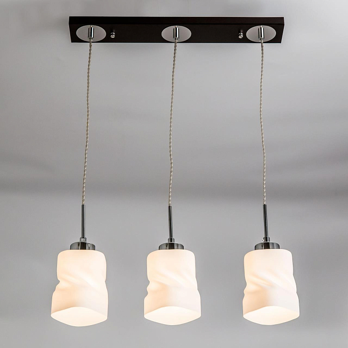 CL126232 Берта Хром+Венге Св-к Подвес Светильник тройной  CL126232