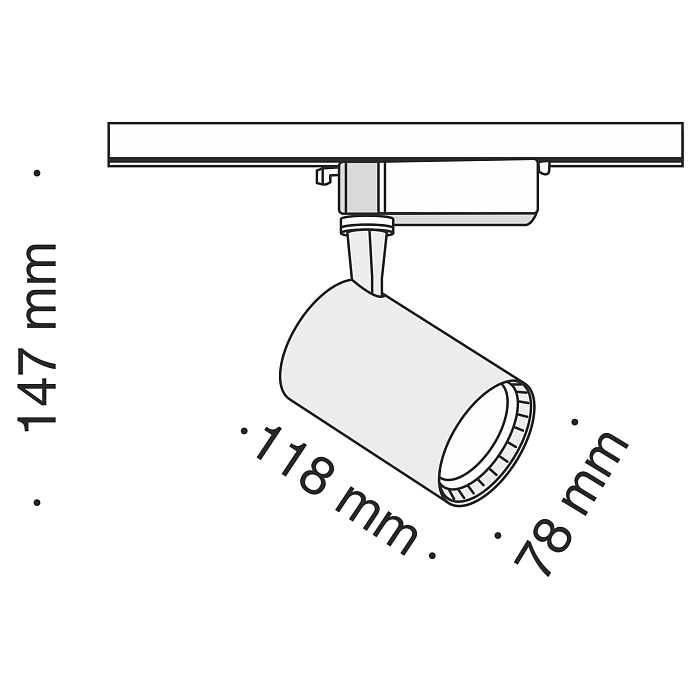 Трековая система Трековый светильник Technical TR003-1-12W3K-W