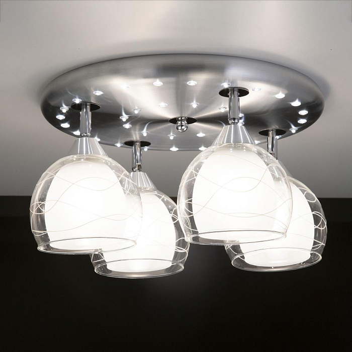 CL158142 Самба+LED Алюм+Хром Св-к Люстра Люстра потолочная  CL158142