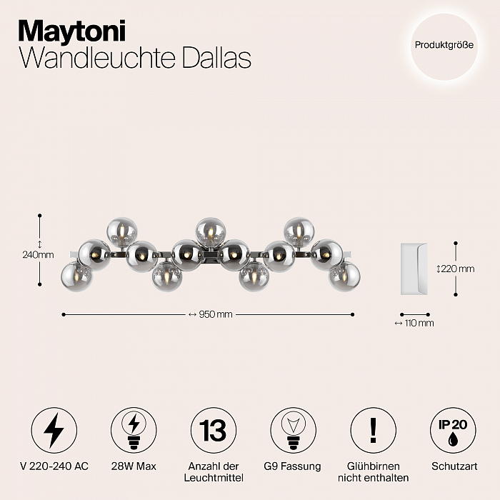 Бра на 3 и более ламп Maytoni MOD547WL-13CH