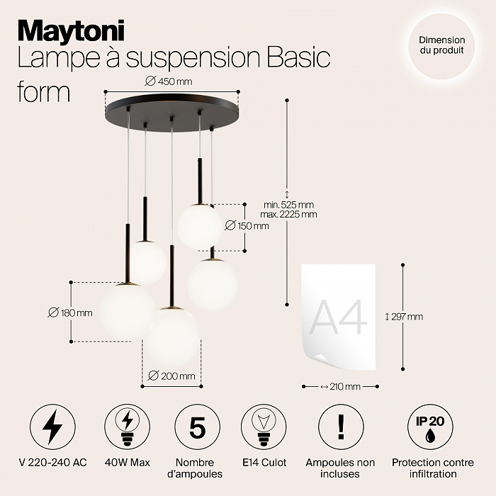 Светильник каскадный Maytoni MOD321PL-05B