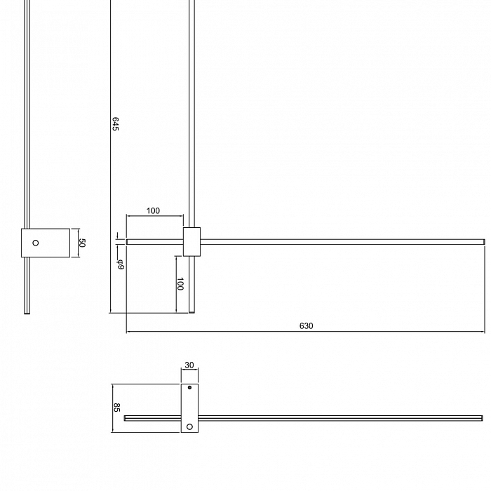 Бра светодиодное Technical C070WL-L12GB3K