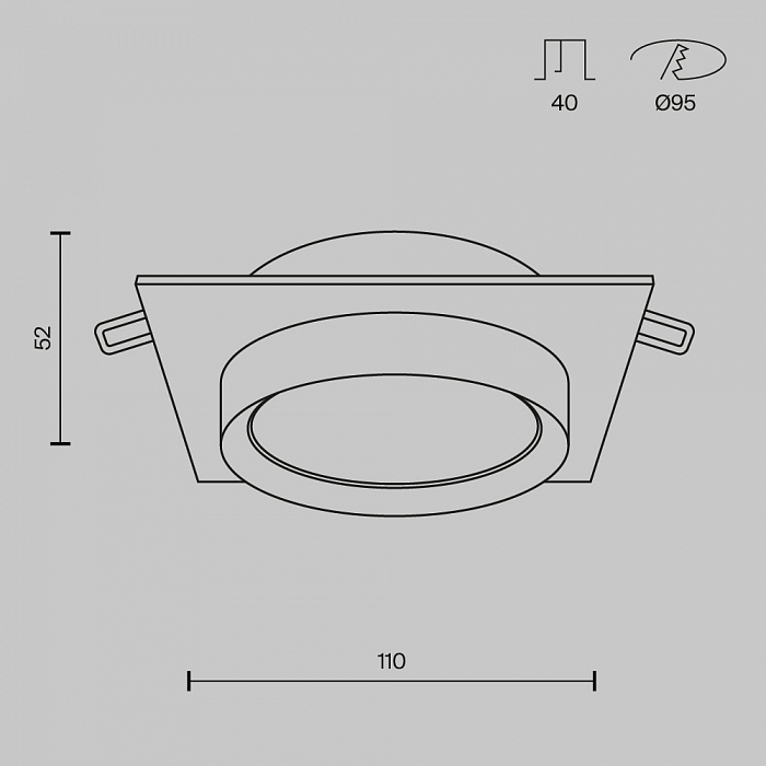 Светильник встраиваемый Technical DL086-GX53-SQ-BW