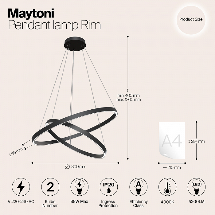 Подвесной светильник Maytoni MOD058PL-L74B4K Светильник потолочная Maytoni MOD058PL-L74B4K