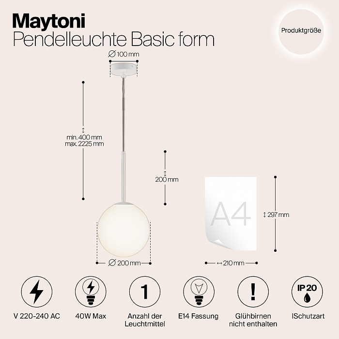 Светильник одинарный Maytoni MOD321PL-01W1