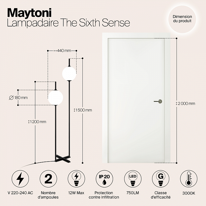 Торшер на 2 и более ламп Maytoni Z020FL-L12BK