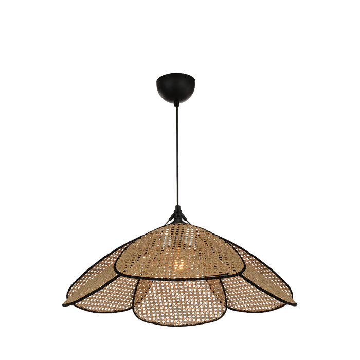 Люстра NewRgy 7534-1P BLACK+NATURAL FINISH