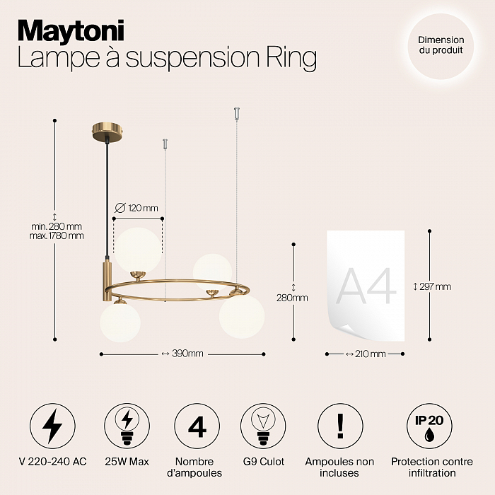 Светильник большой Maytoni MOD013PL-04BS1
