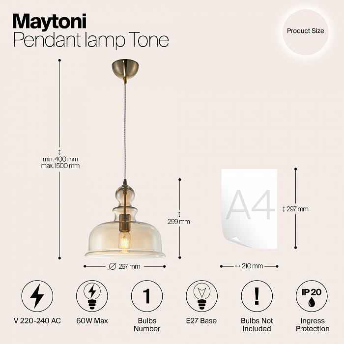 Светильник одинарный Maytoni P001PL-01BZ