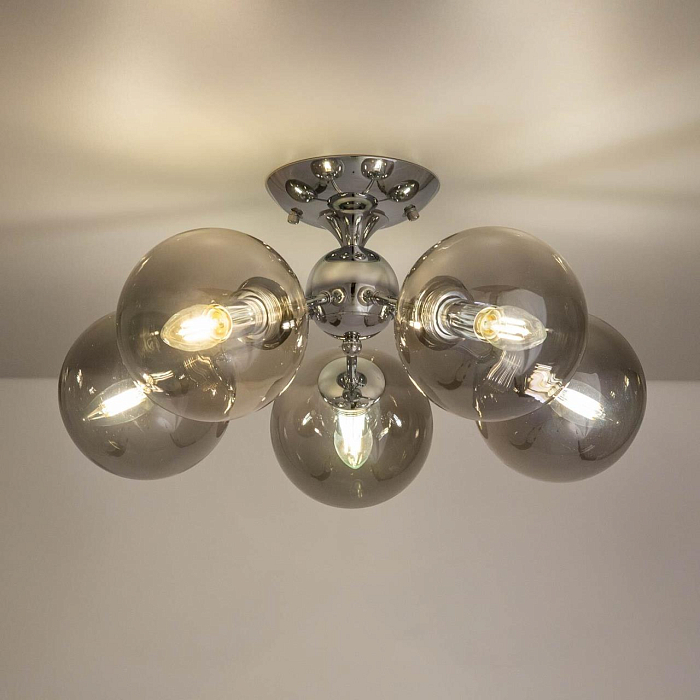 CL102150 Томми Хром+Дымч. Св-к Люстра Люстра потолочная  CL102150