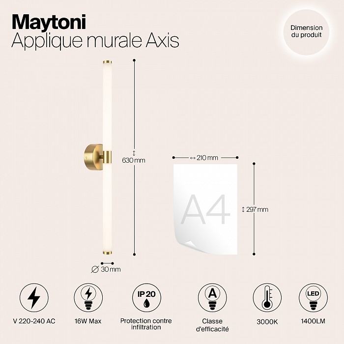 Бра светодиодное Maytoni MOD106WL-L16G3K